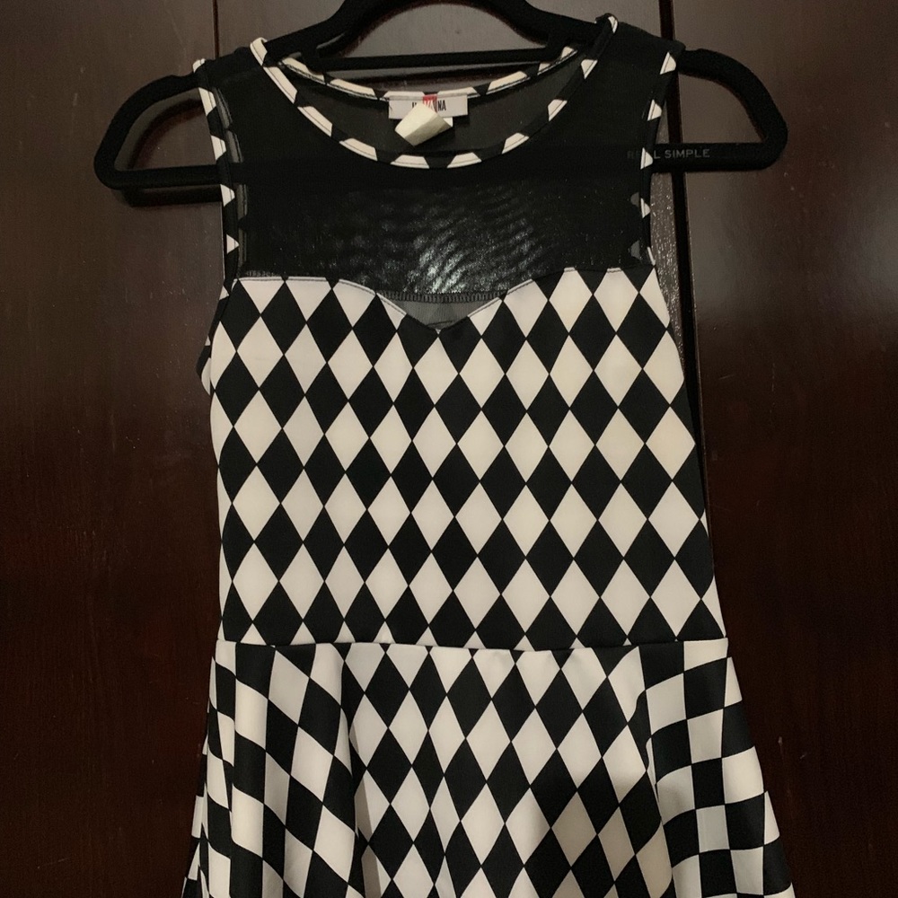 Checkered baby doll top